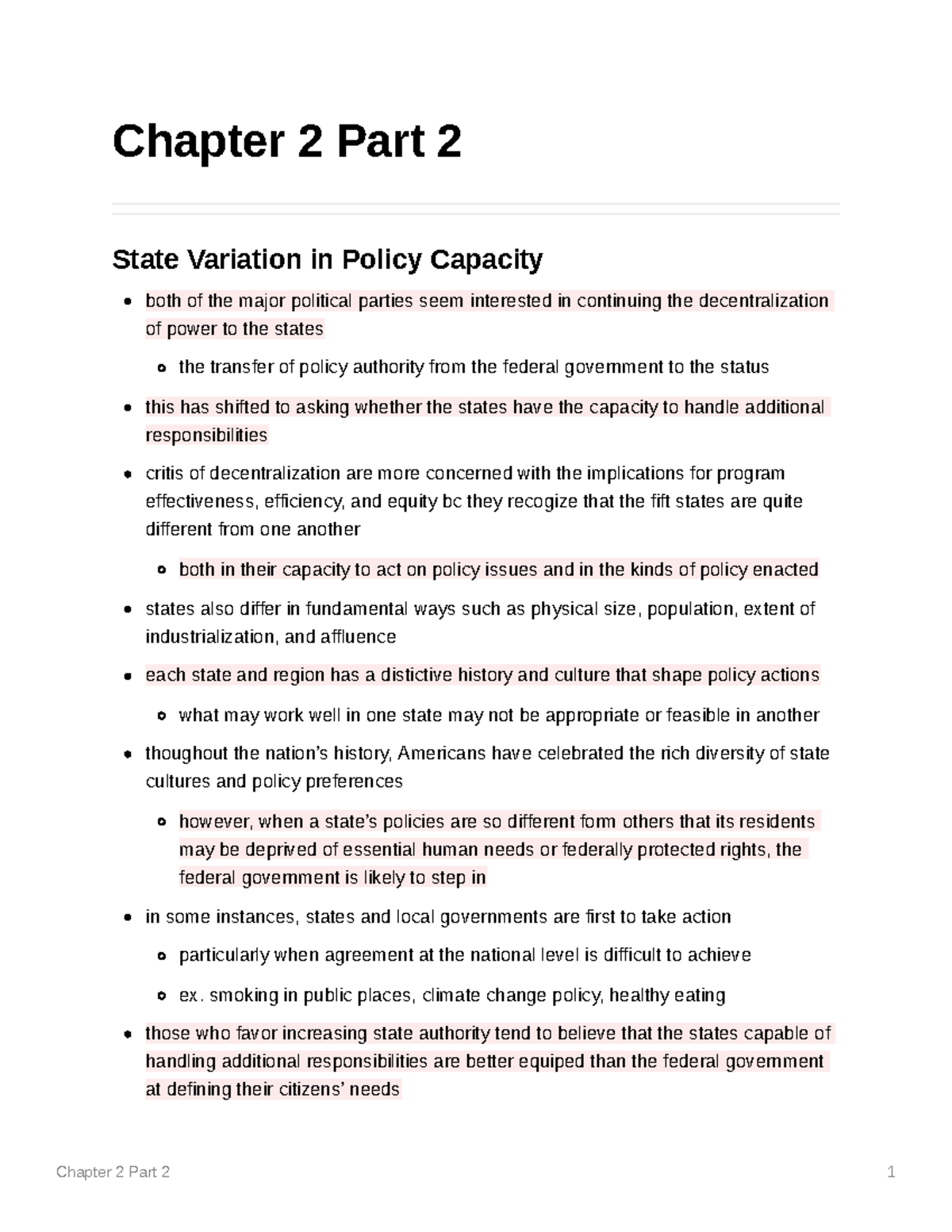 Chapter 2 pt2 - Chapter 2 Part 2 State Variation in Policy Capacity ...
