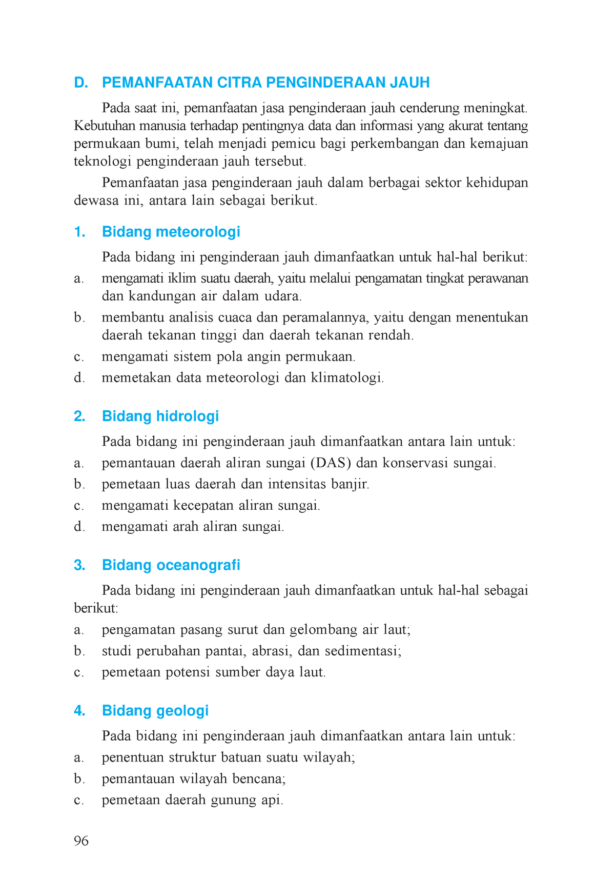 Geografi PDF-103 - Tugas - 96 D. PEMANFAATAN CITRA PENGINDERAAN JAUH ...