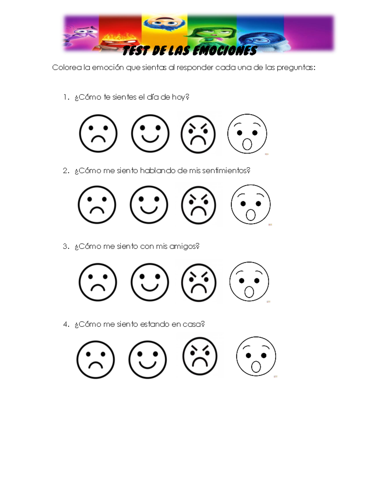 TEST DE LAS Emociones - no hay - Metodologia de la investigacion - TEST ...