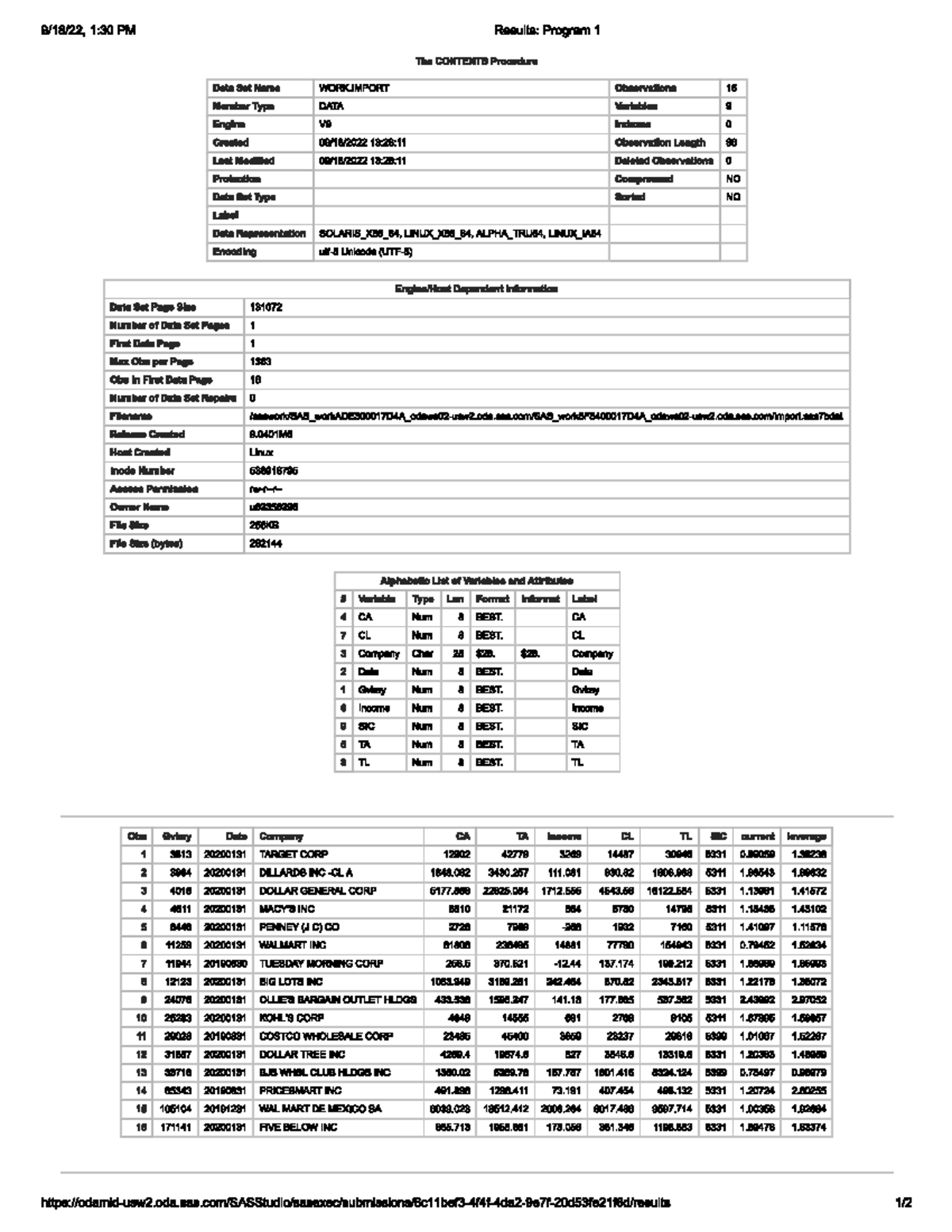 Homework 1 SAS Results - ACC 685 - Studocu