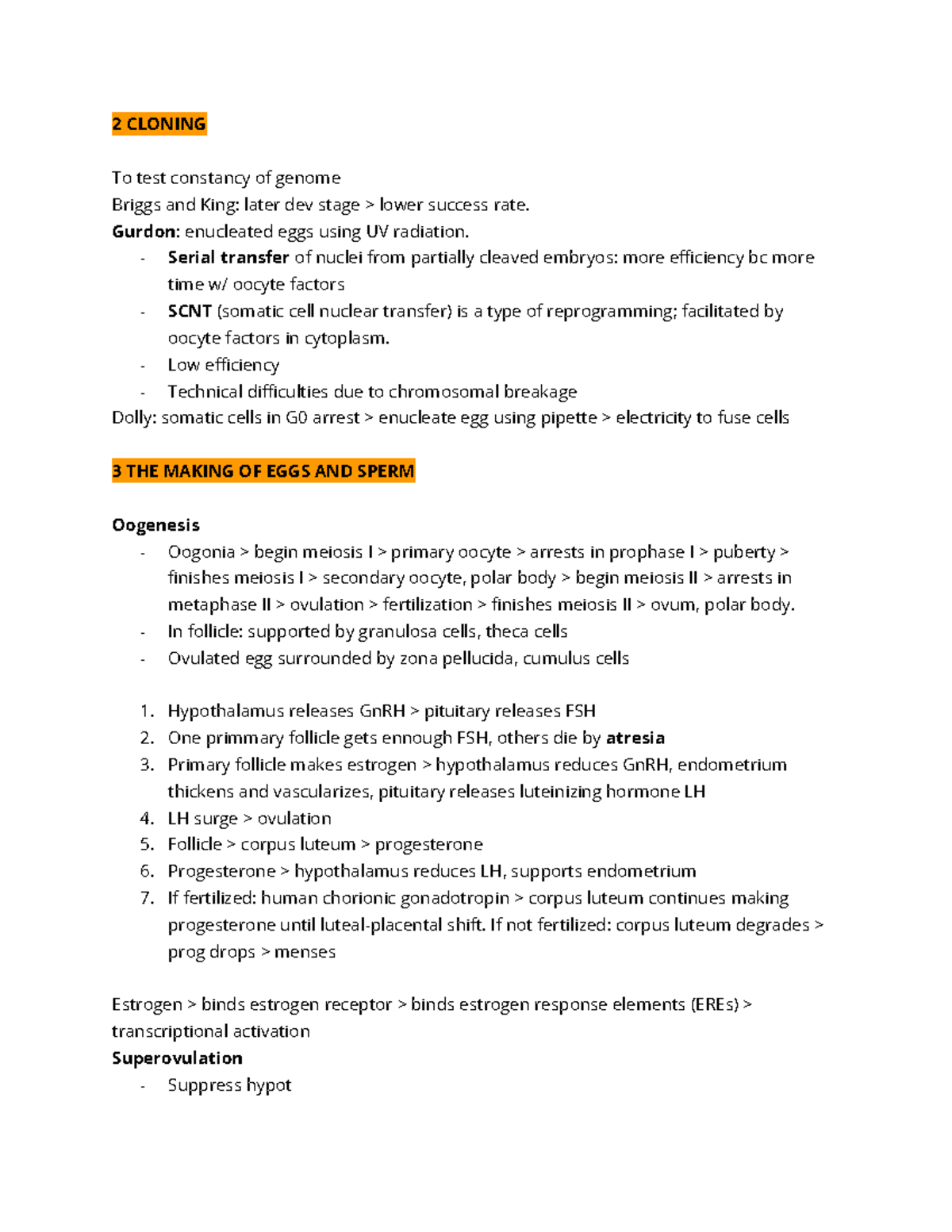 Exam 3 notes 2 CLONING To test constancy of genome Briggs and King