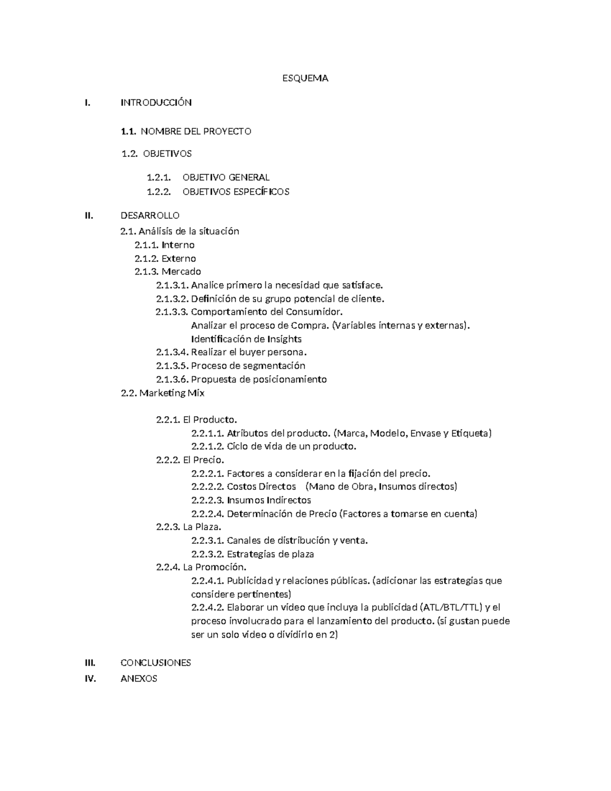 Esquema De Trabajo Final Fundamentos Esquema I IntroducciÓn 1 Nombre Del Proyecto 1 4238