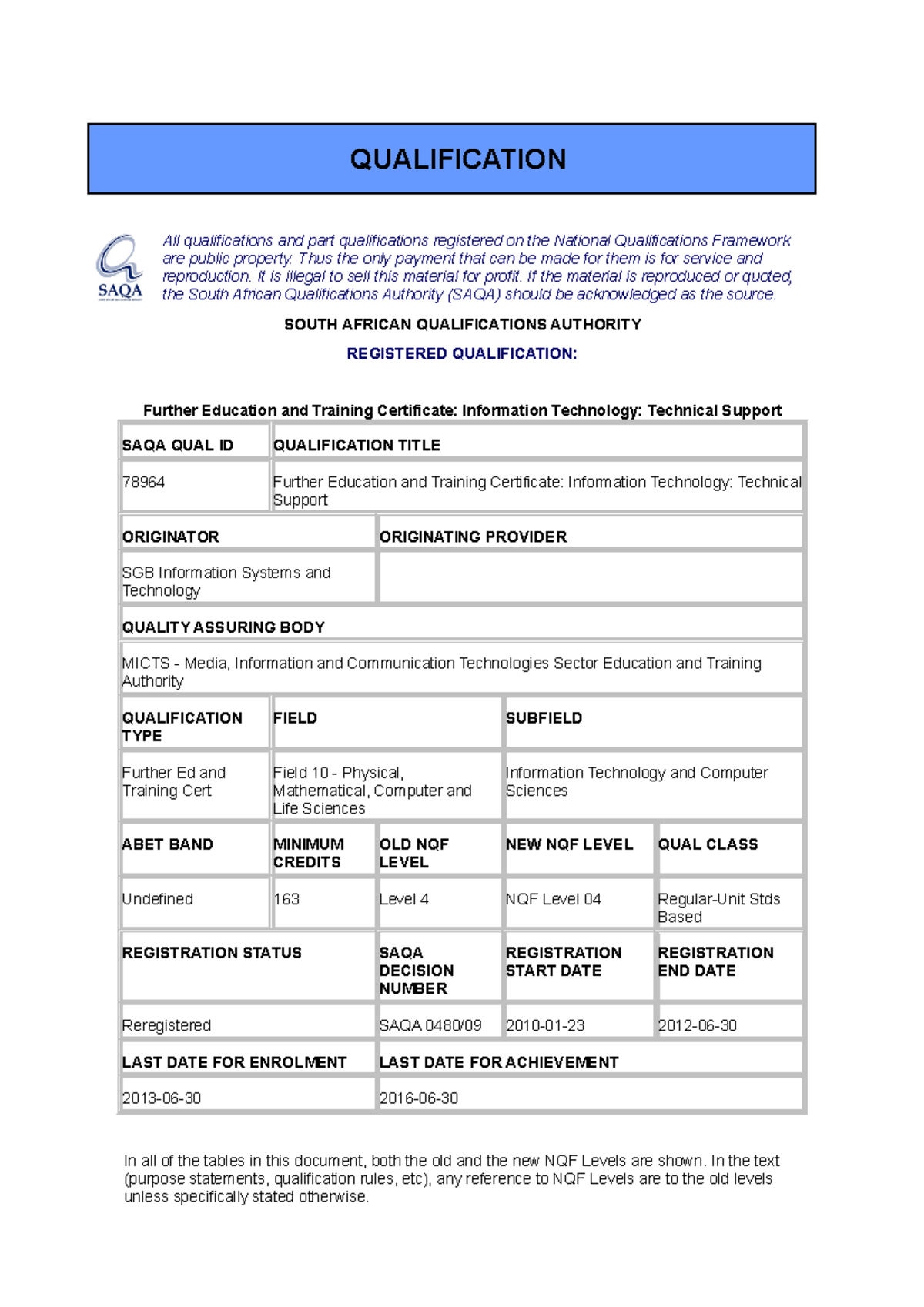 NQF South African Qualifications Association PDF, 41% OFF