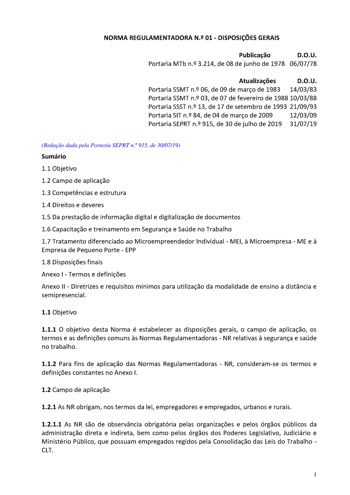 NR-01-09 - Nbr - NORMA REGULAMENTADORA N.∫ 01 - DISPOSI«’ES GERAIS ...