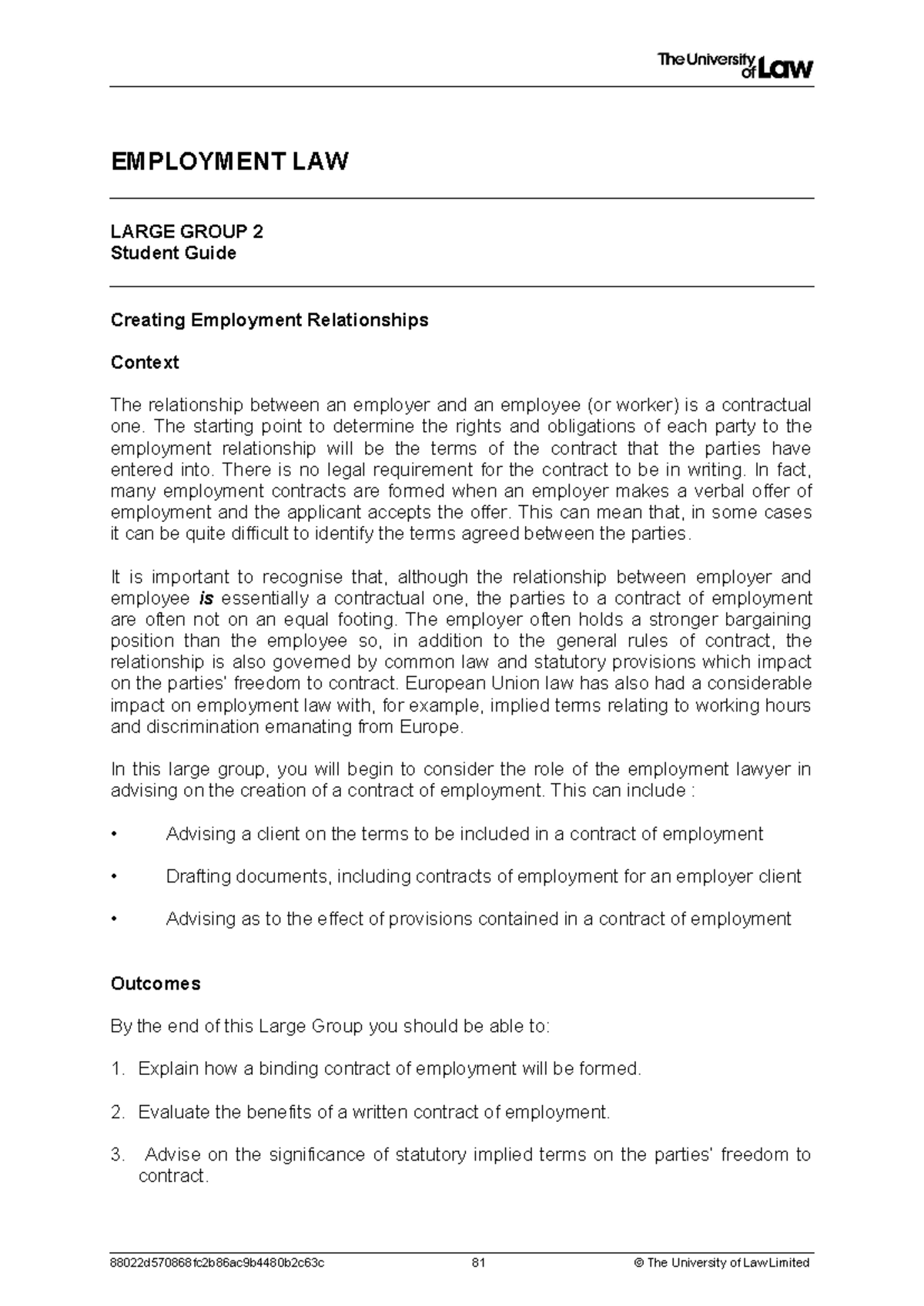 2223 employment lg02 ce01 student guide t - EMPLOYMENT LAW LARGE GROUP ...