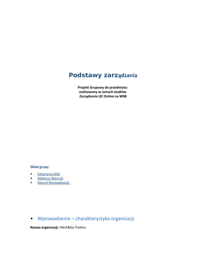 Podstawy ZARZĄ Dzania Quizy - Zaznacz Elementy Wskazywane W Modelu ...