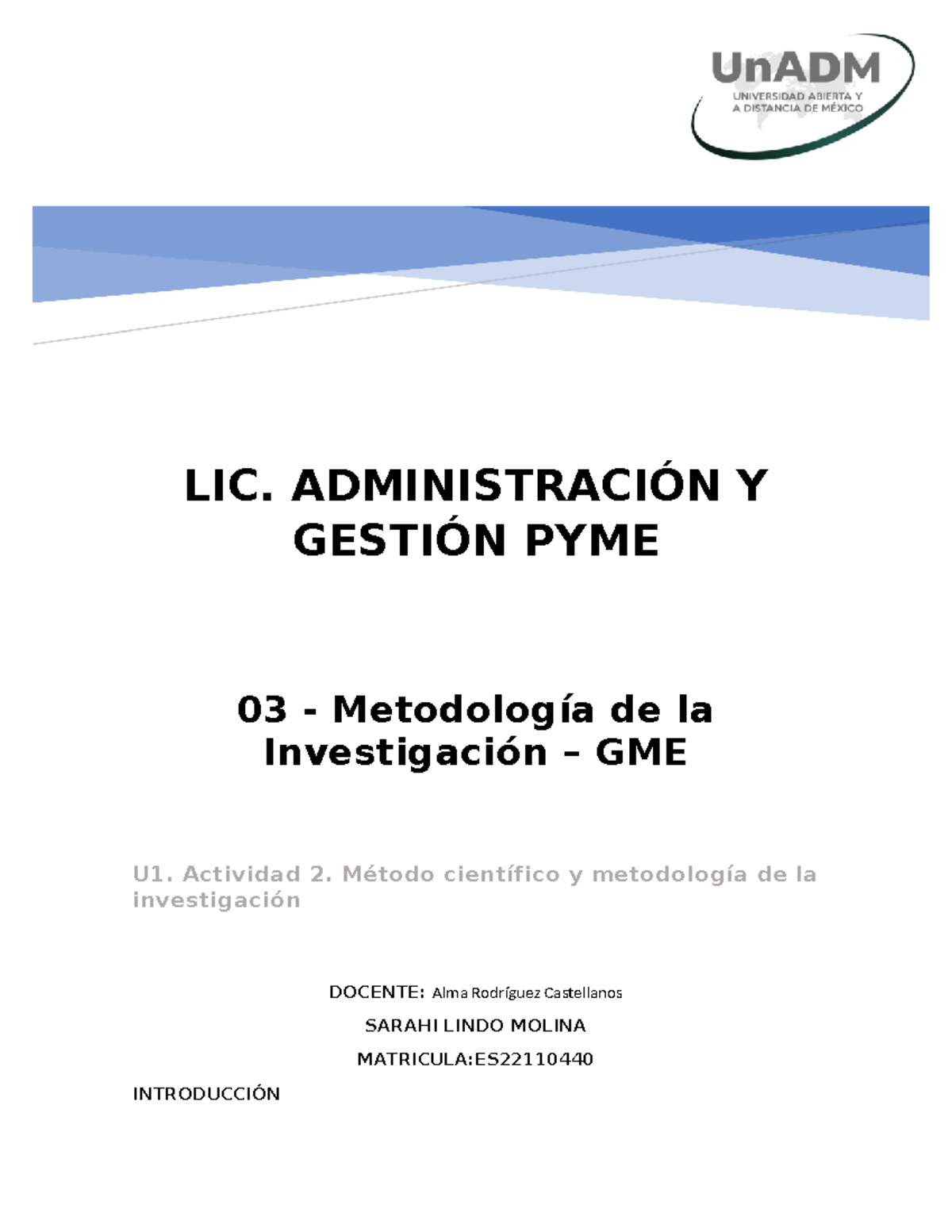 GMEI U1 A2 SALM LIC. ADMINISTRACIÓN Y GESTIÓN PYME 03 Metodología