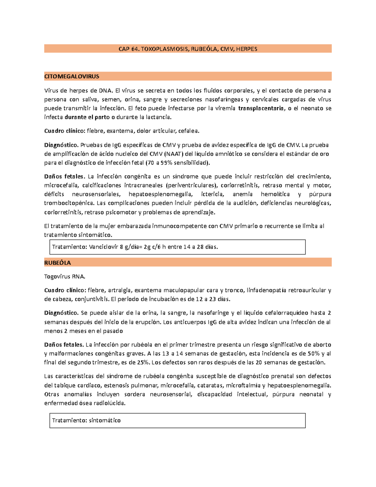 CAP 64. Torch EN Embarazo Resumen Completo - CAP 64. TOXOPLASMOSIS ...