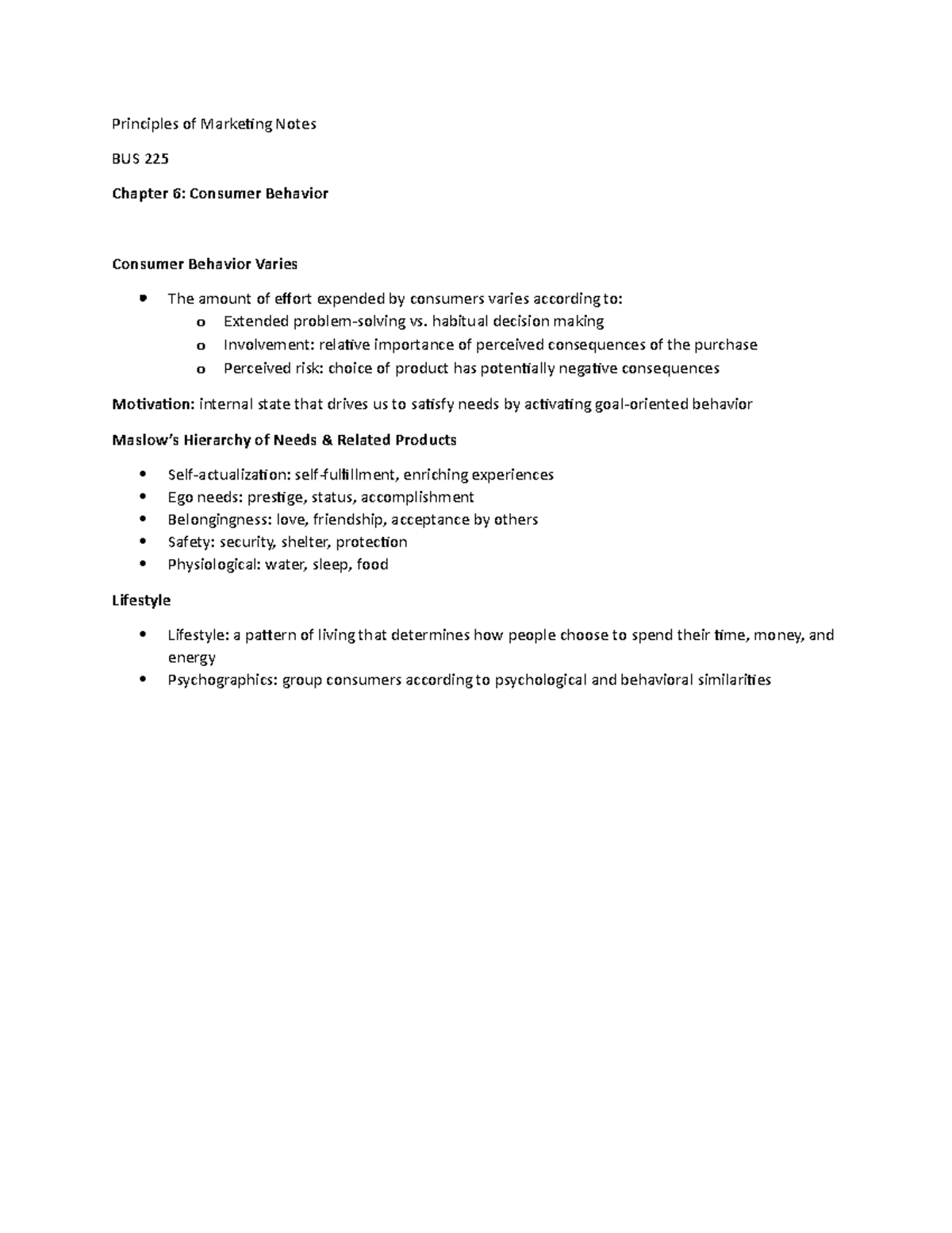 Market 8 - lecture notes for chapter 6 - Principles of Marketing Notes ...