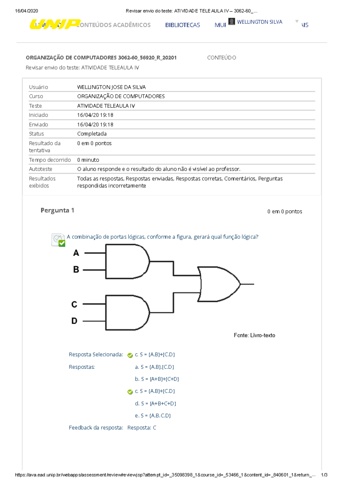Revisar Envio Do Teste Atividade Teleaula IV – 3062-60 - 16/04/2020 ...