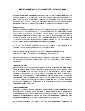 Counterfort Retaining WALL MCN