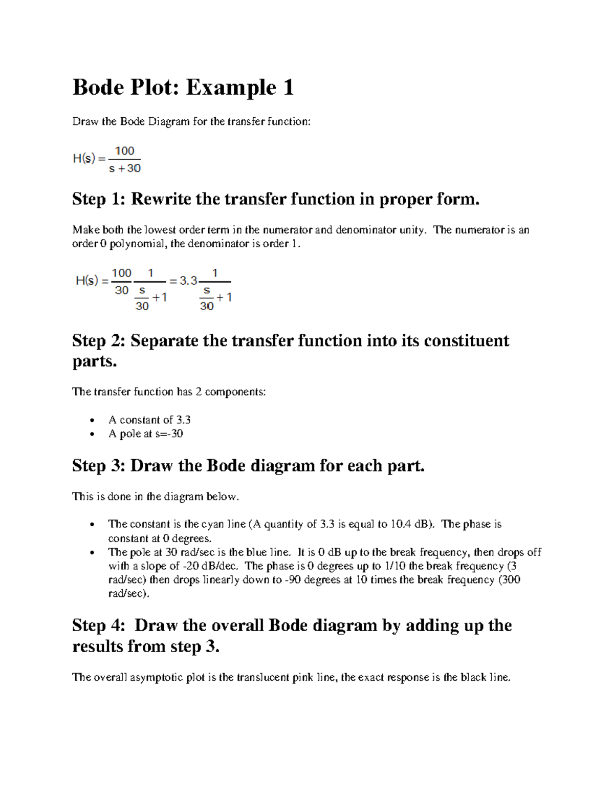 Bode Plot (important) - Control Semester 2 - Bode Plot: Example 1 Draw ...