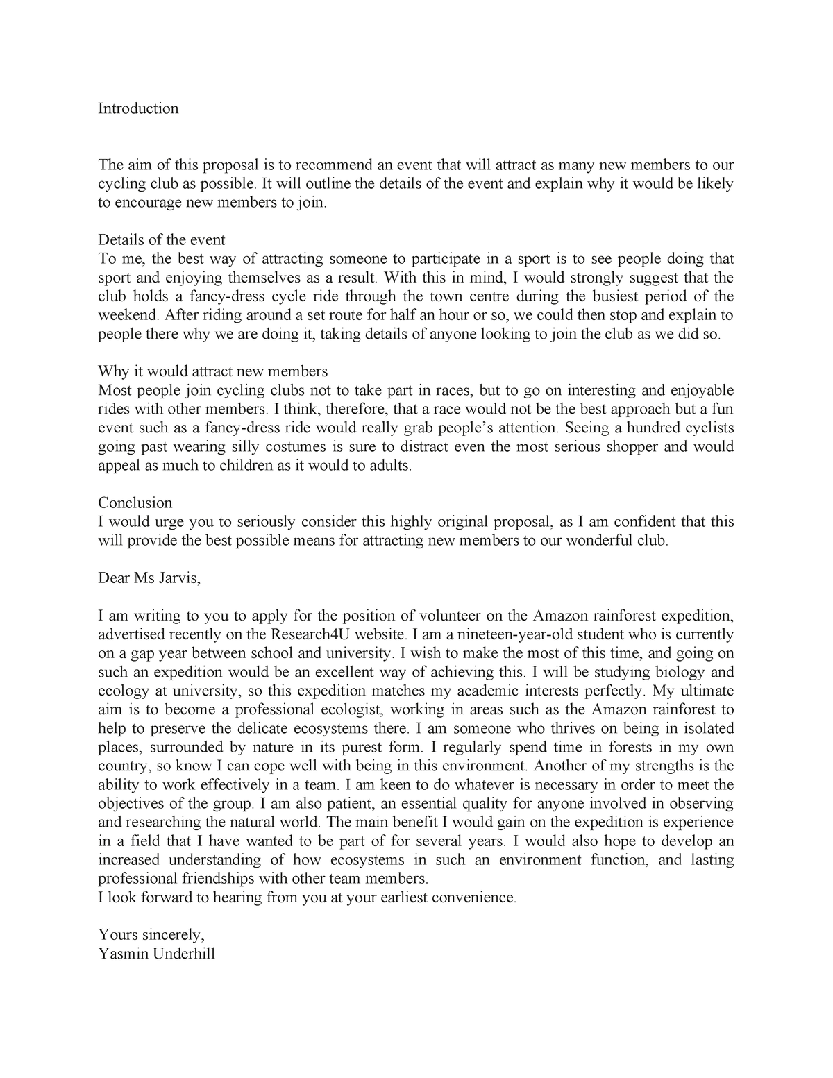 Proposal and Letter - Introduction The aim of this proposal is to ...