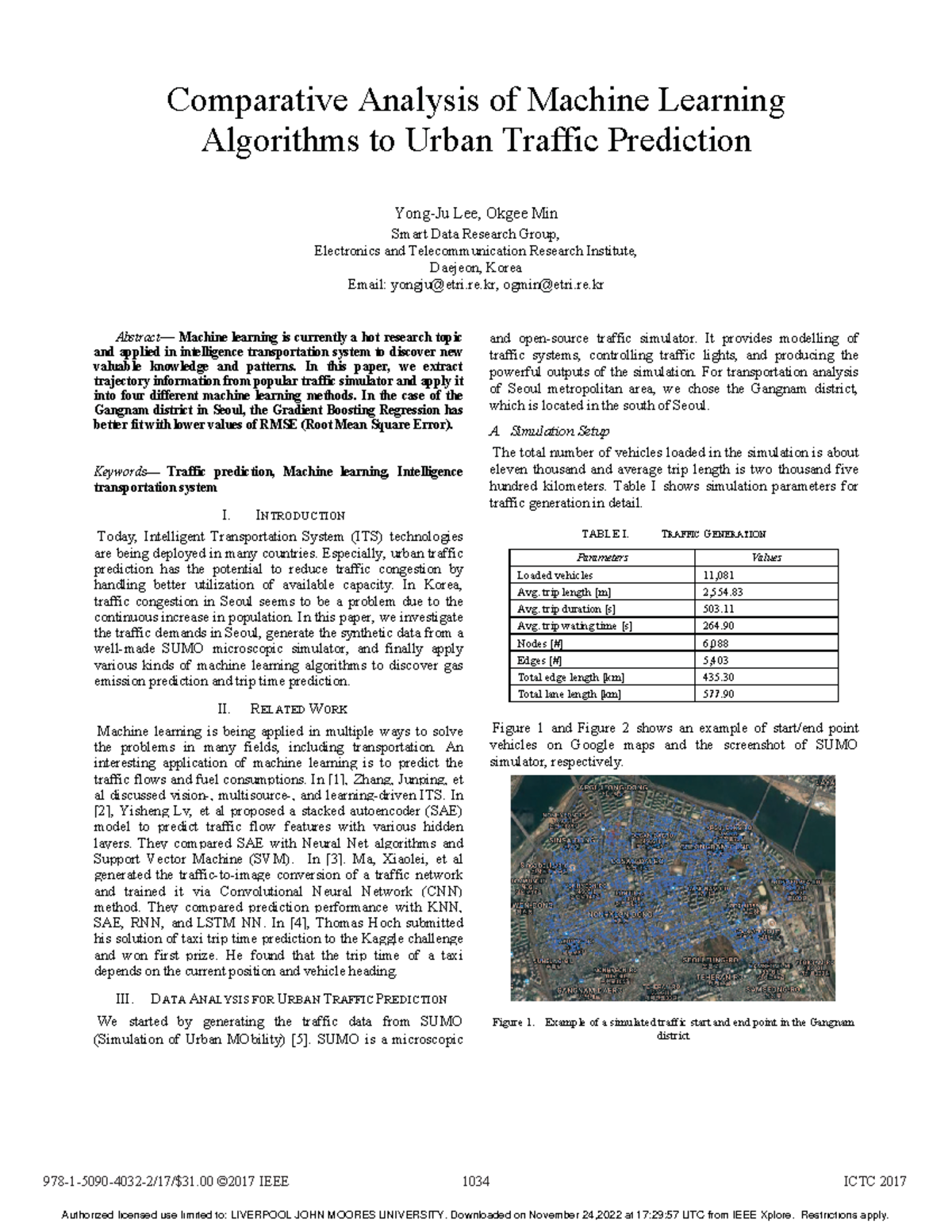 Comparative Analysis Of Machine Learning Algorithms To Urban Traffic ...