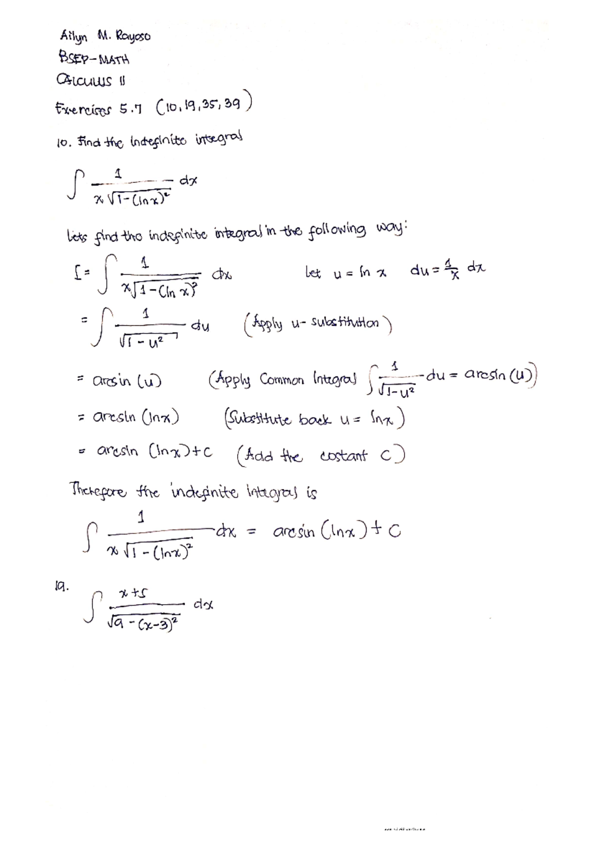 Exercises Calculus - Differential & Integral Calculus - Studocu