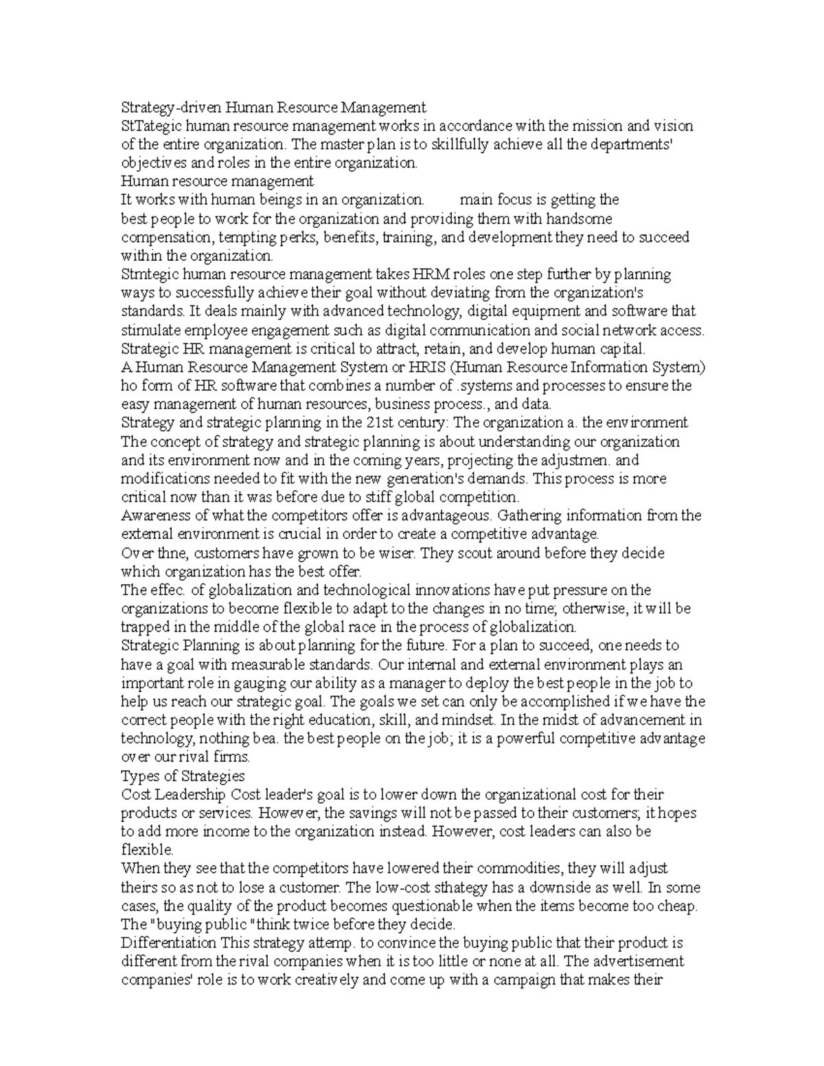 Module 2 - Lecture notes 2 - Strategy-driven Human Resource Management ...