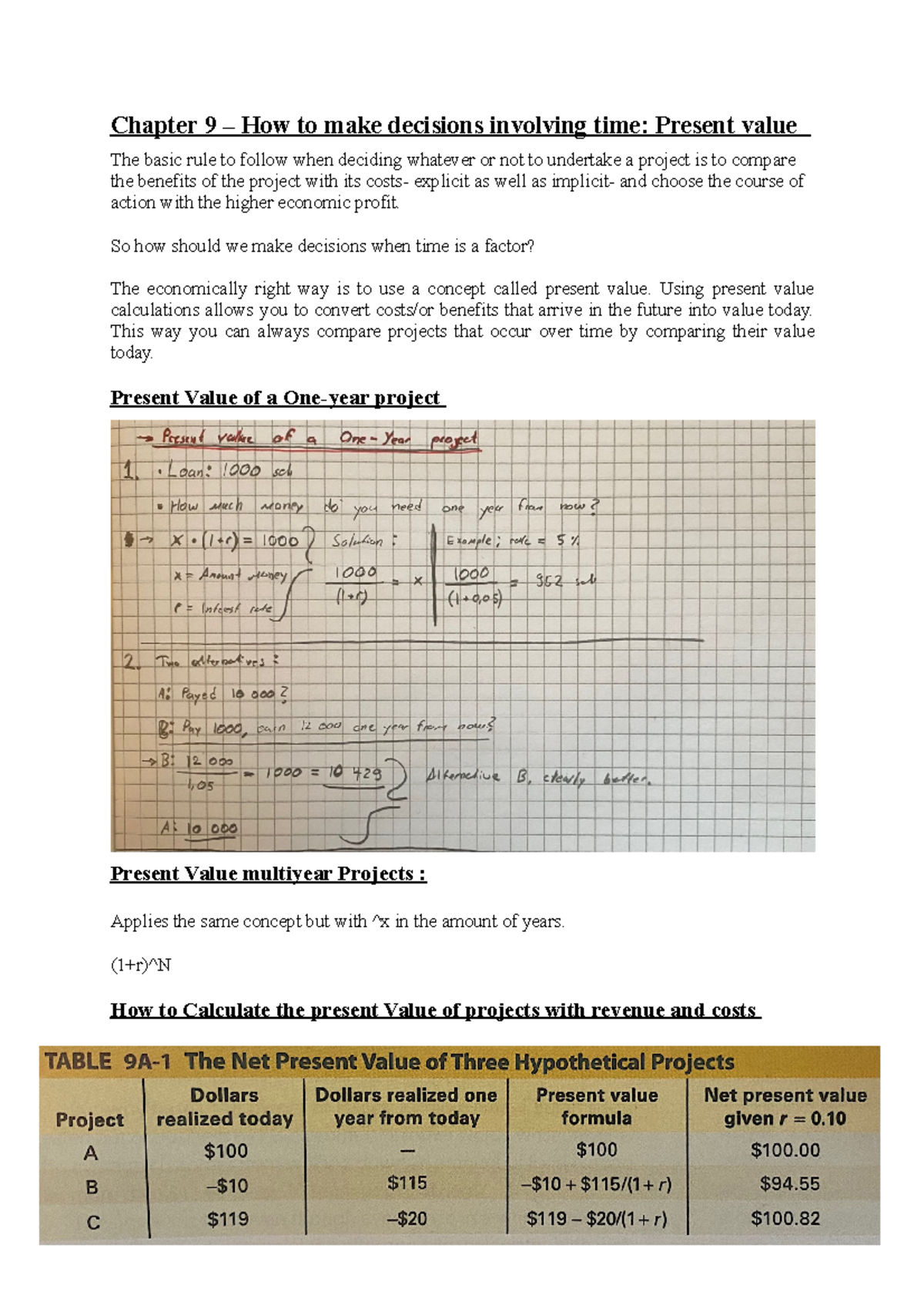 Chapter 9 - Appendix - Chapter 9 – How to make decisions involving time ...