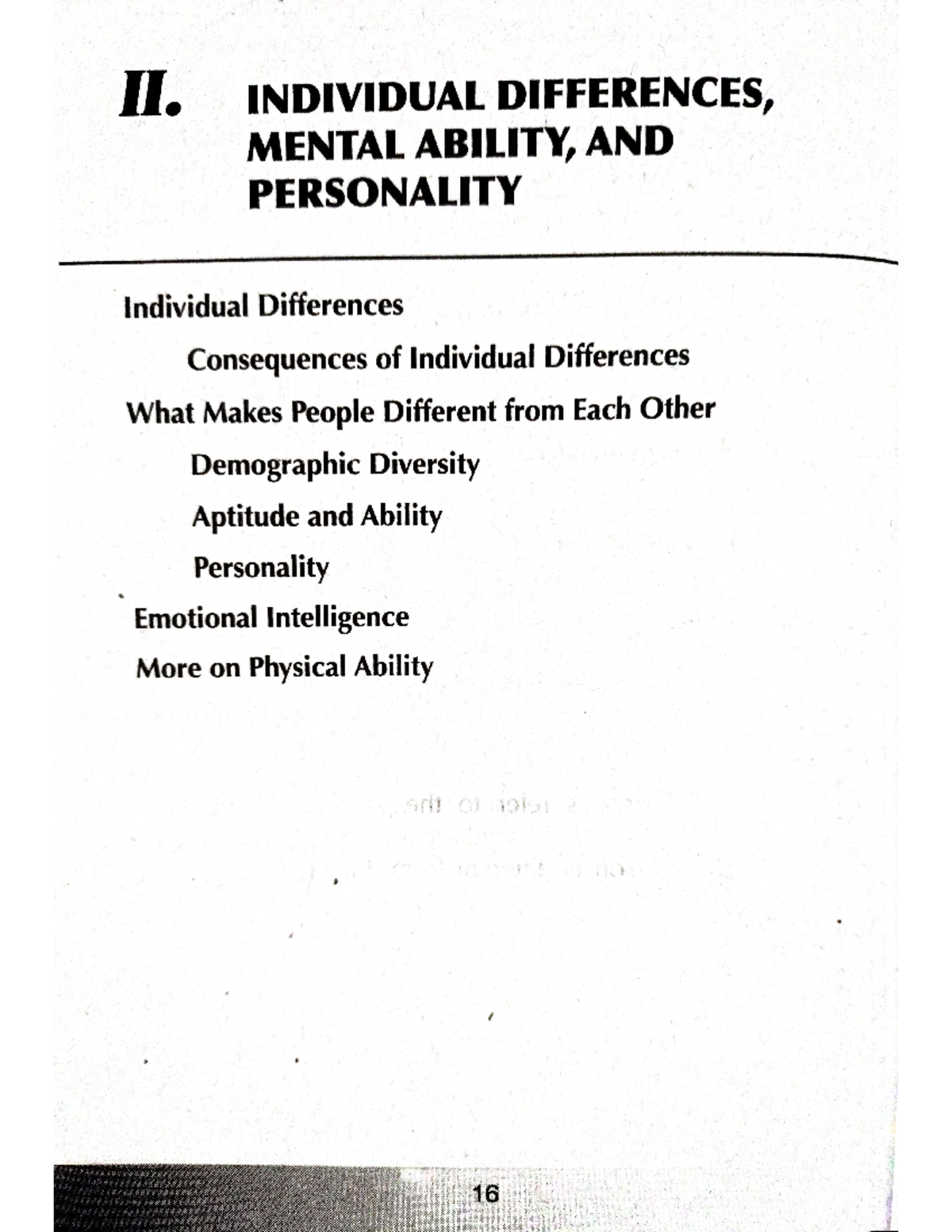 Chapter 2 - Human Behavior IN ORG - II. INDIVIDUAL DIFFERENCES, MENTAL ...