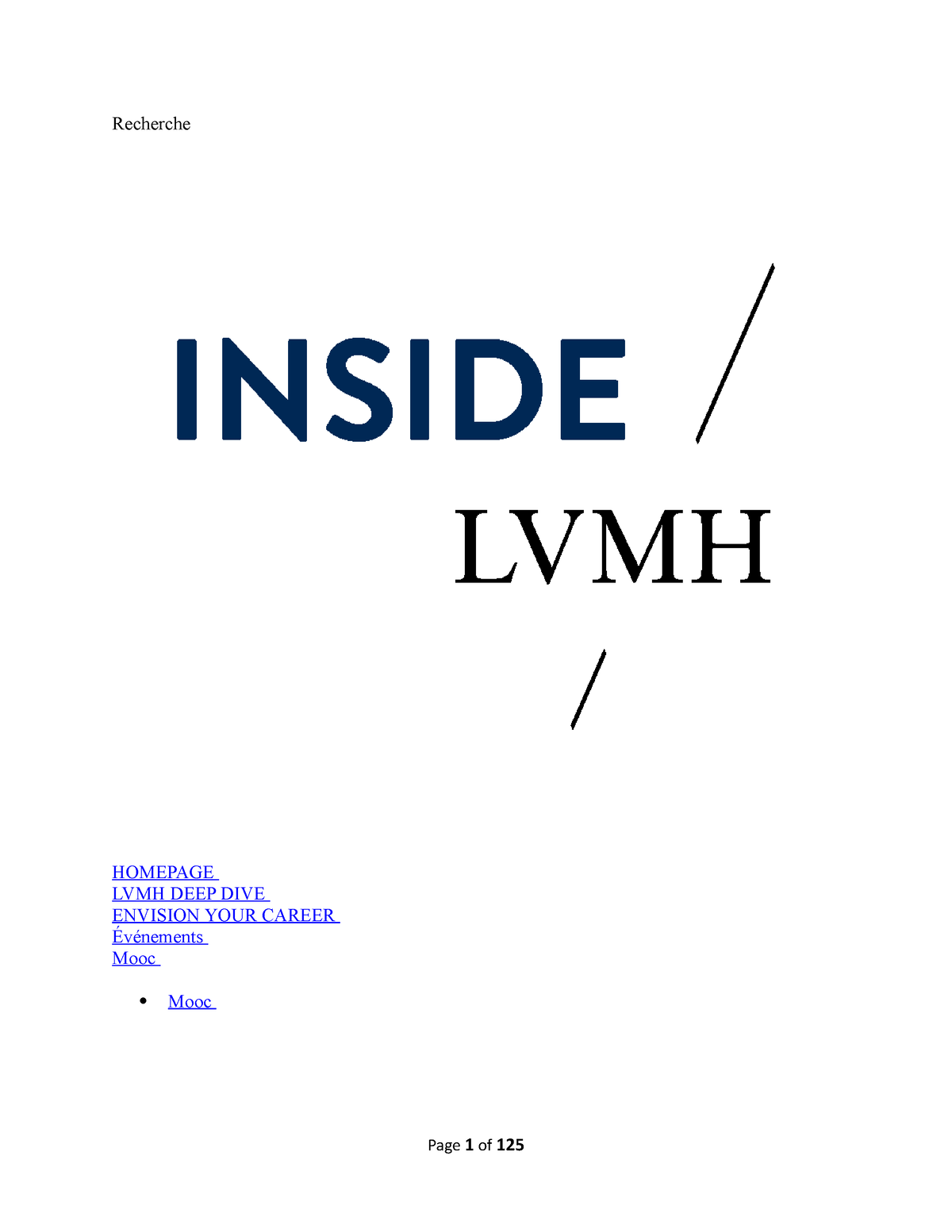 Inside lvmh - module 1 lvmh certificate - module 1 The Values of