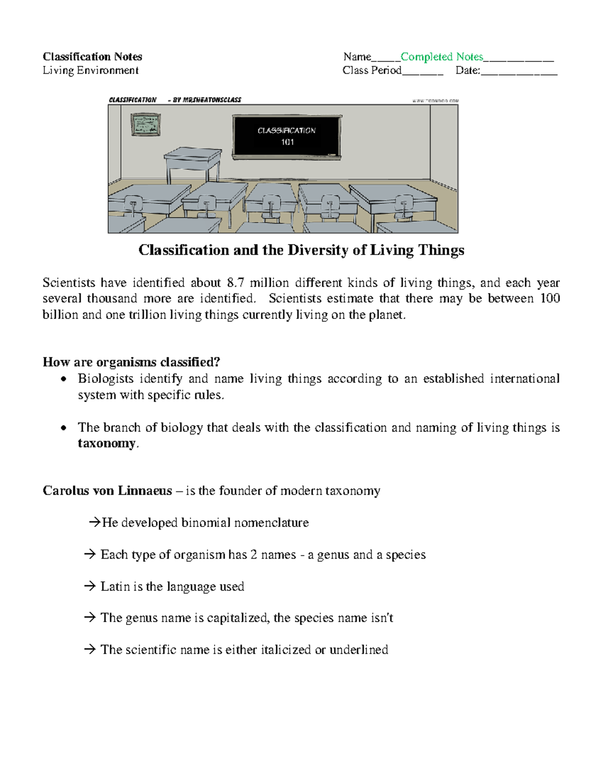 4 biology answer keys Classification Notes Notes____________ Living Studocu