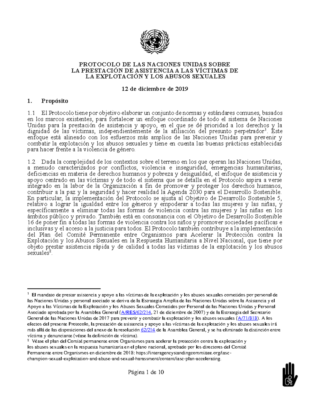 Un victims assistance protocol spanish final - PROTOCOLO DE LAS ...