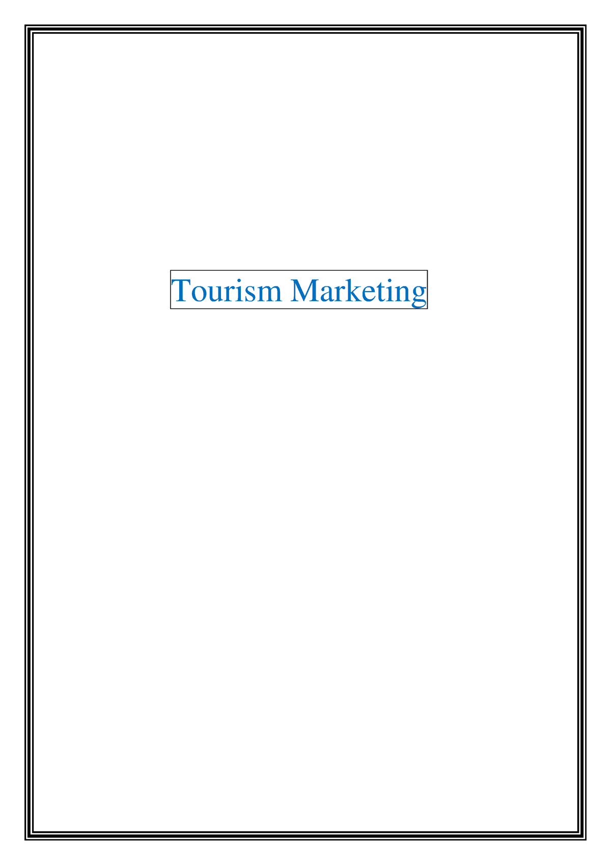 tourism marketing thesis