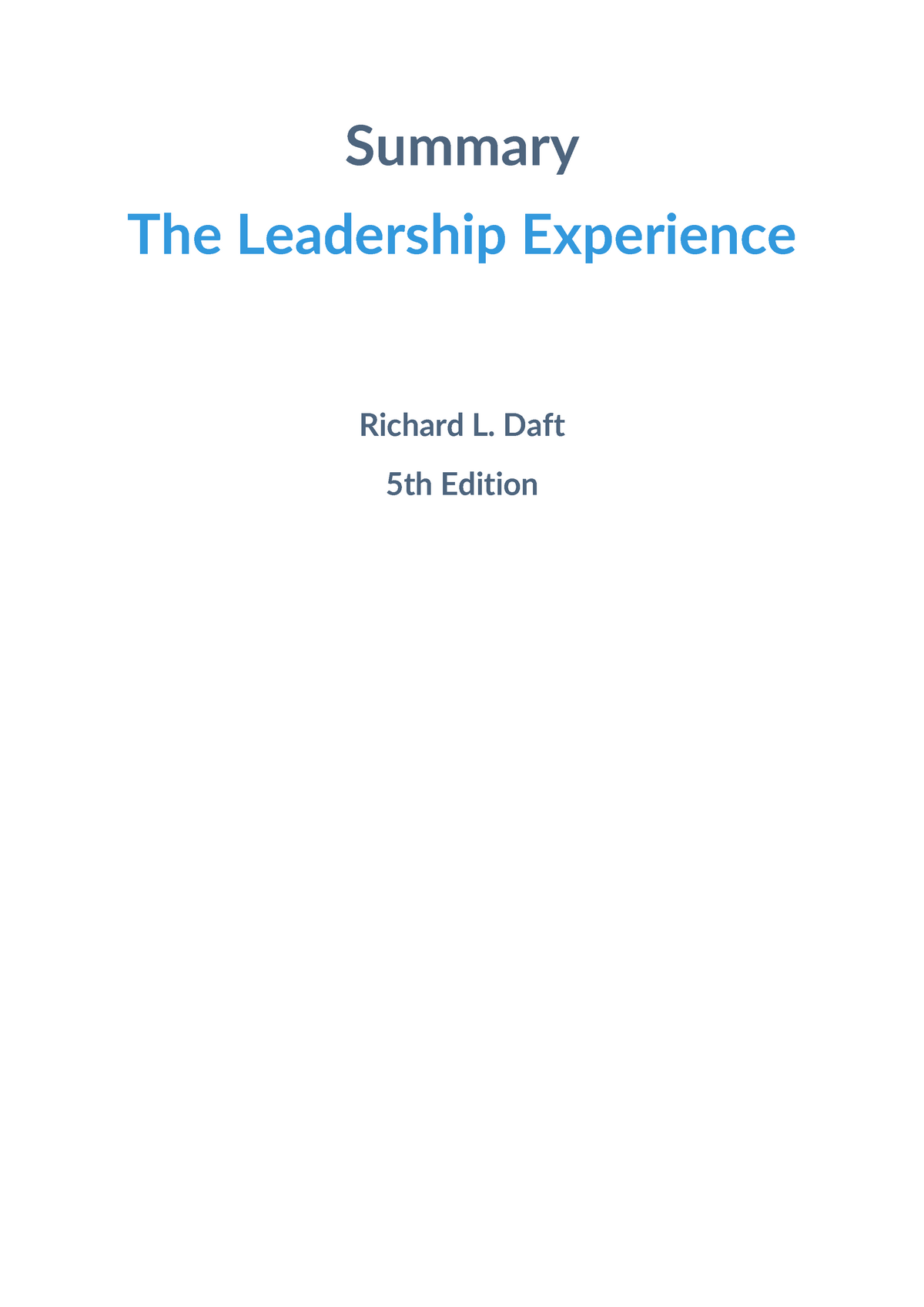 the leadership experience daft citation