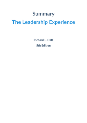 the leadership experience daft online