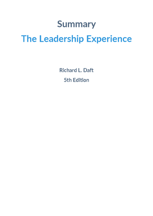 the leadership experience daft online