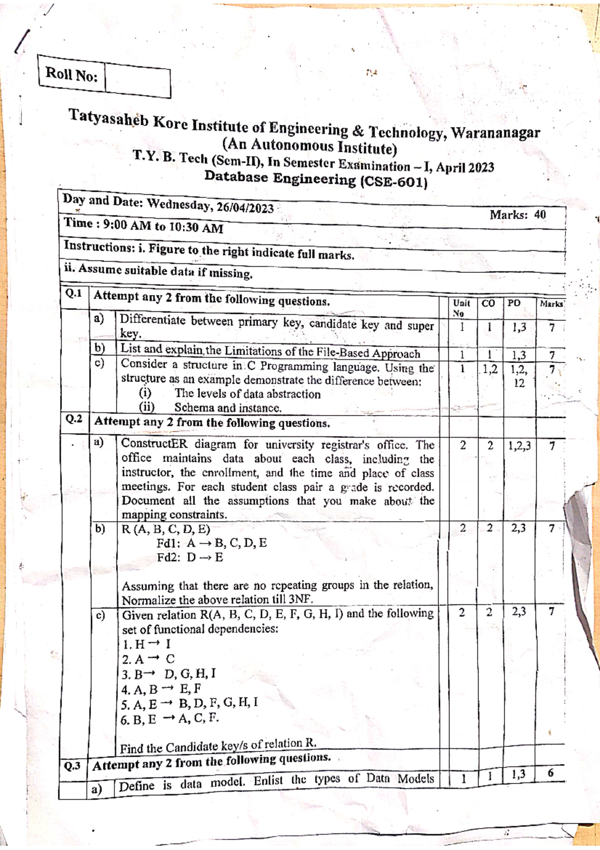 Unit test 1 papers - Computer Engineering - Studocu