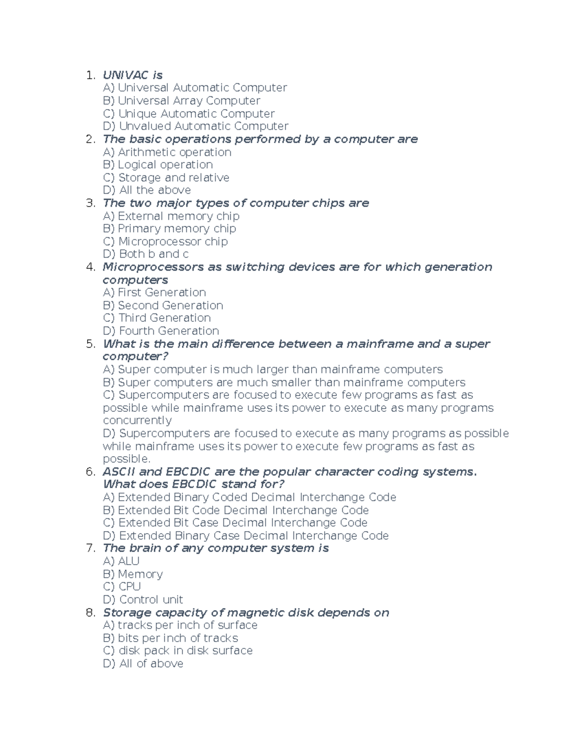 Univac is This is sample testing instrument for the above mentioned
