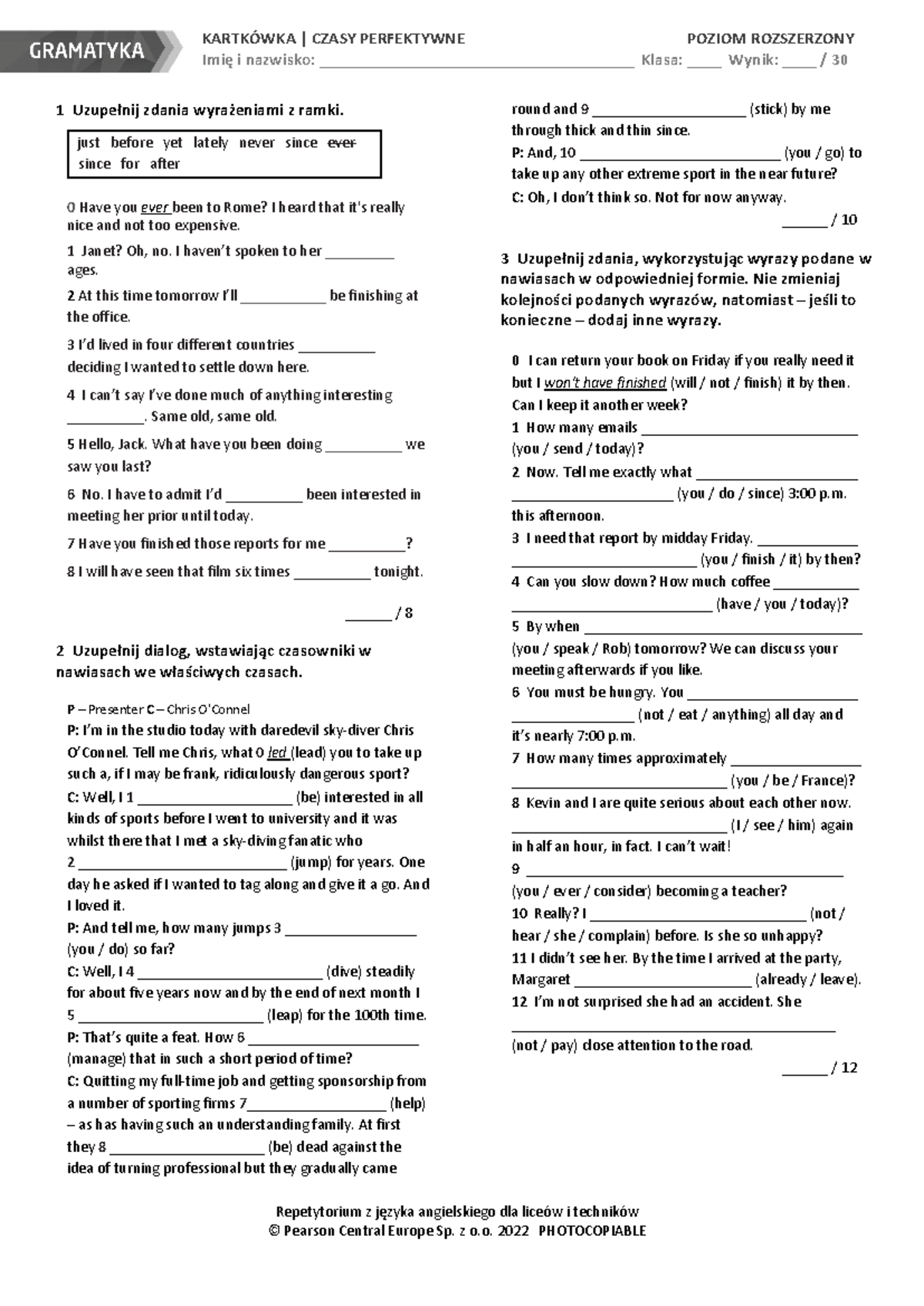 Sprawdzian Z Angielskiego Czasy Przyszłe www.studocu.com