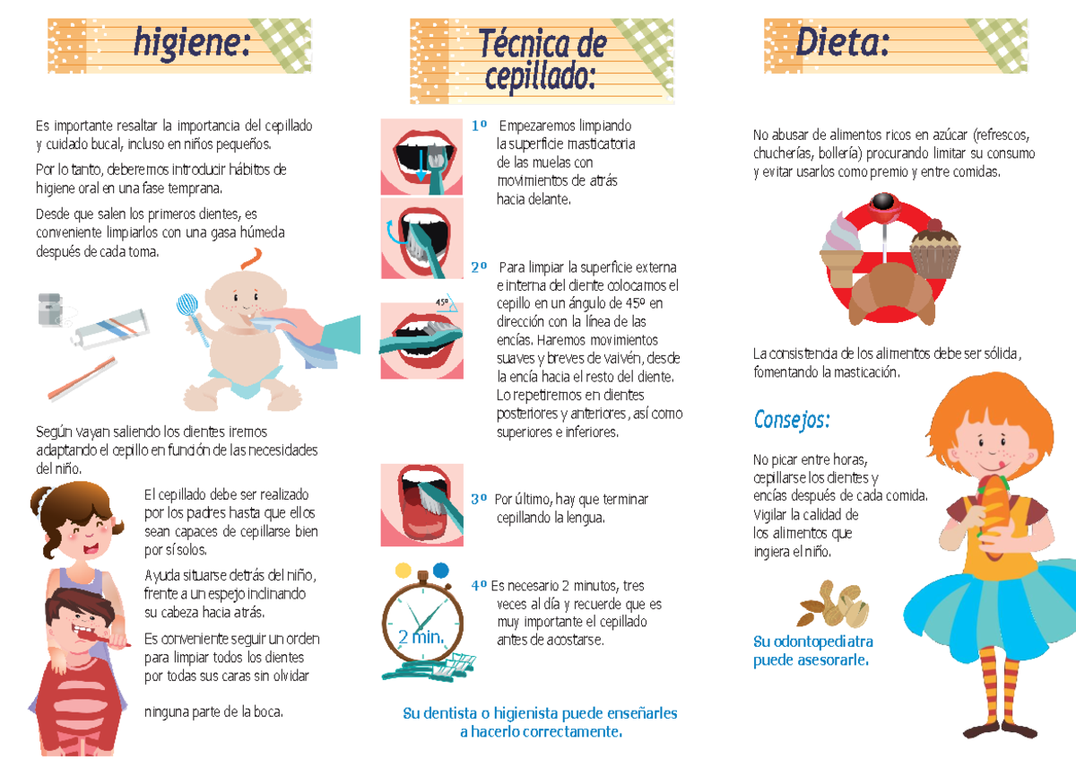 Triptico Salud Bucodental Es Importante Resaltar La Importancia Del Cepillado Y Cuidado Bucal 0955