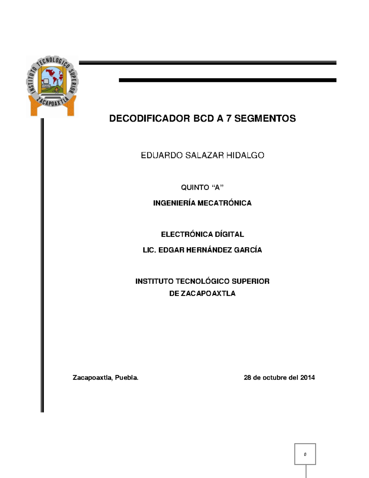 Decodificador BCD A 7 Segmentos Electron Sistemas StuDocu