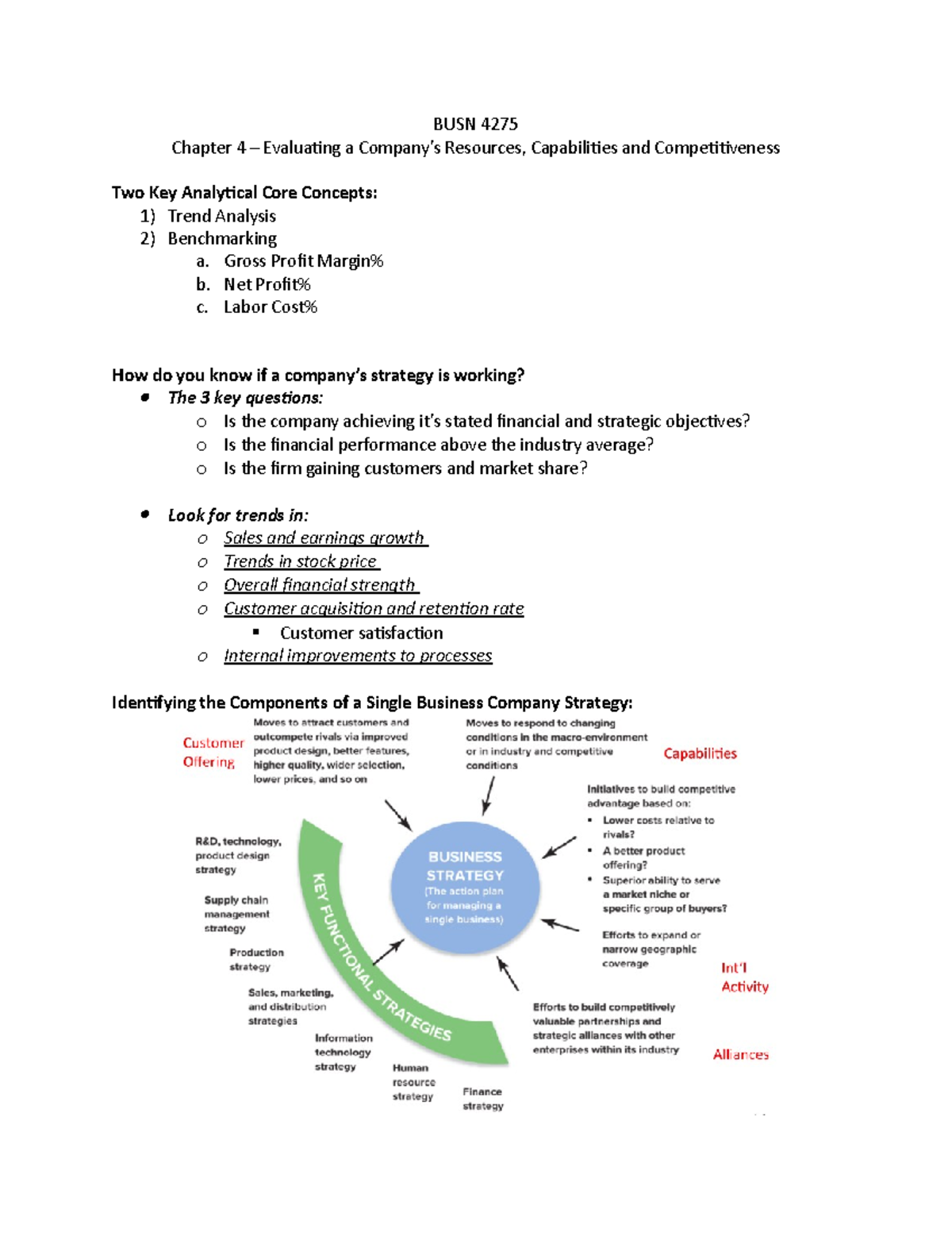 BUSN 4275 Chapter 4 Lecture Notes - BUSN 4275 Chapter 4 – Evaluating A ...