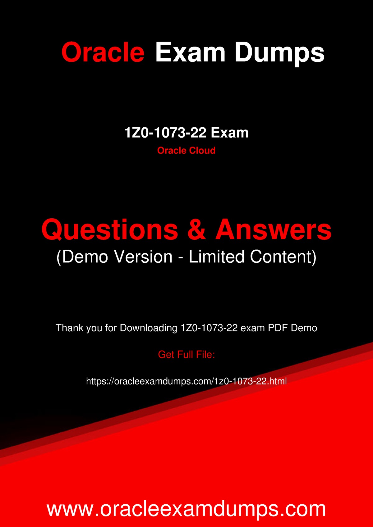 Standard 1z0-1073-22 Answers