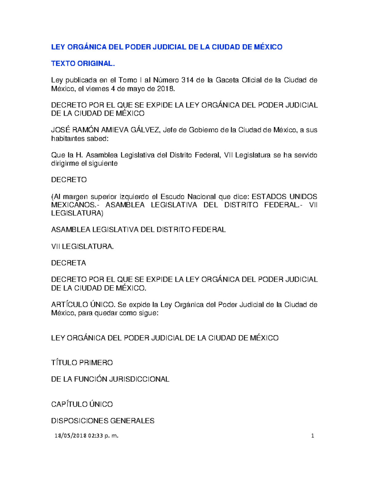 LEY Orgánica DEL Poder Judicial DE LA Ciudad DE México LEY ORGÁNICA DEL PODER JUDICIAL DE LA LEY Orgánica DEL Poder Judicial DE LA Ciudad DE México LEY ORGÁNICA DEL PODER JUDICIAL DE LA