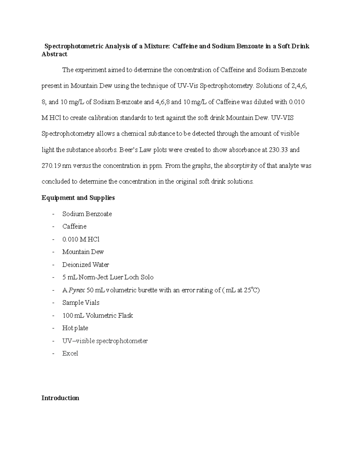 Spectrophotometric Analysis of a Mixture Solutions of 2,4,6, 8, and
