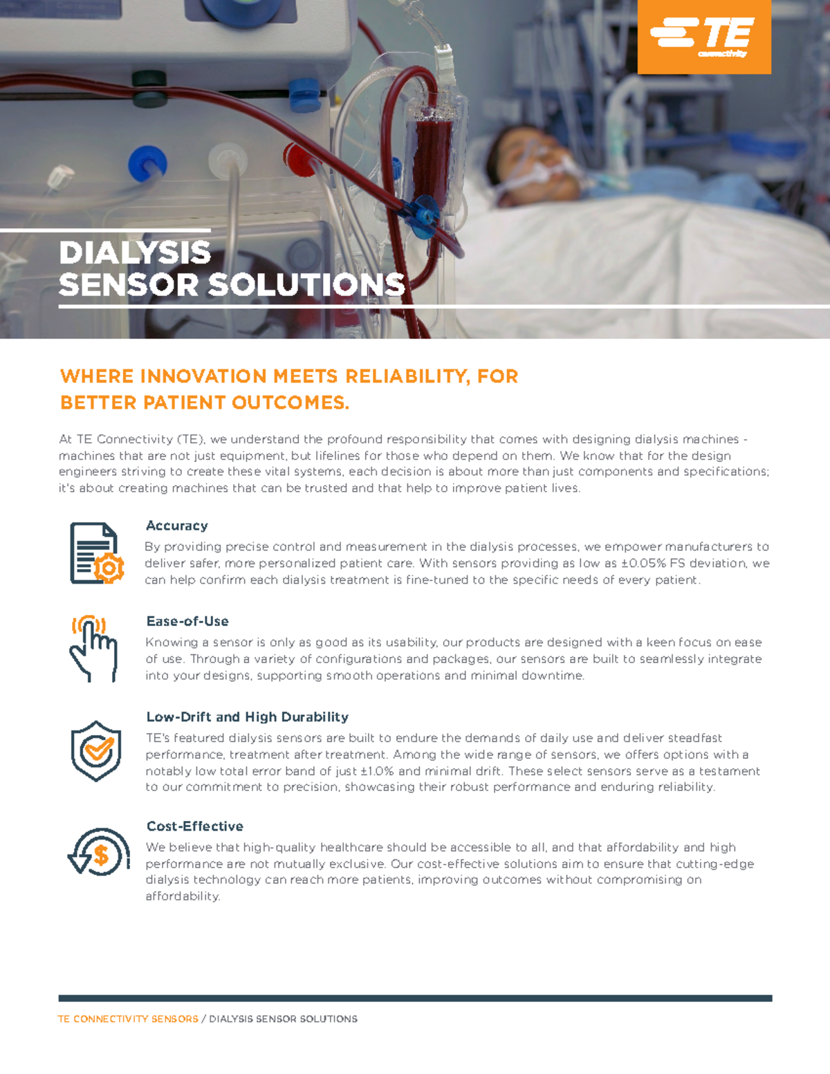 Te dialysis sensor solutions guide - DIALYSIS SENSOR SOLUTIONS ...