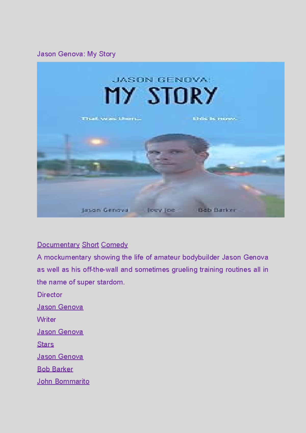 Jason Genova - My Story - Summary SCIENZE E TECNICHE PSICOLOGICHE ...