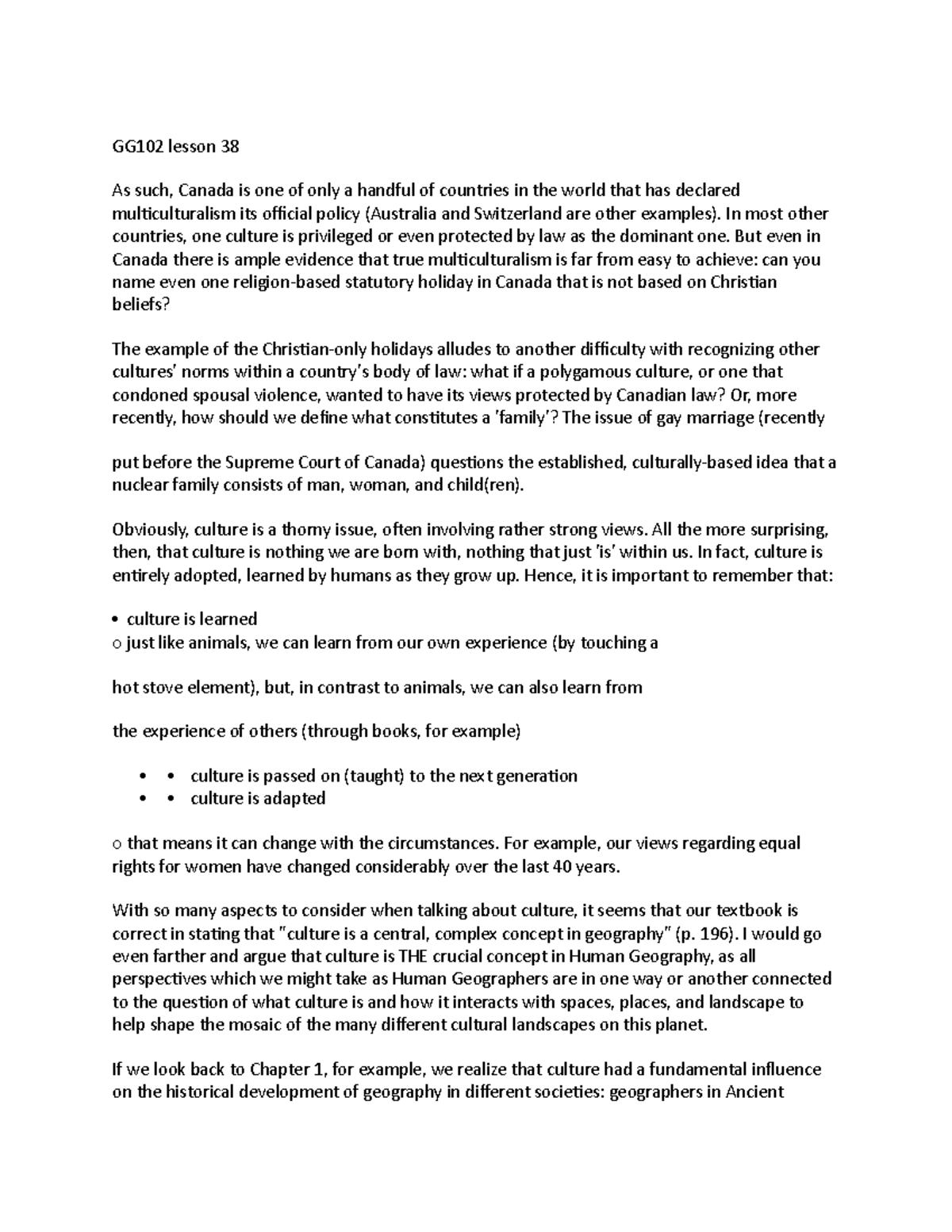 human geography lecture 38 GG102 lesson 38 As such, Canada is one of