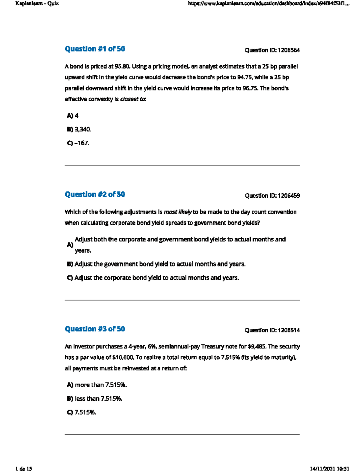 Test fixed income - Finanzas - UCM - Studocu