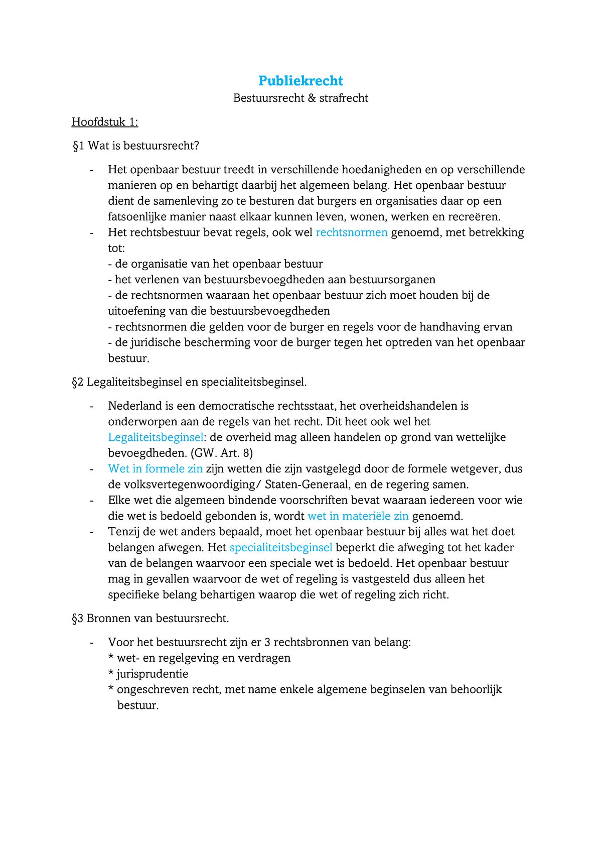 Publiekrecht Samenvatting - Publiekrecht Bestuursrecht & Strafrecht ...