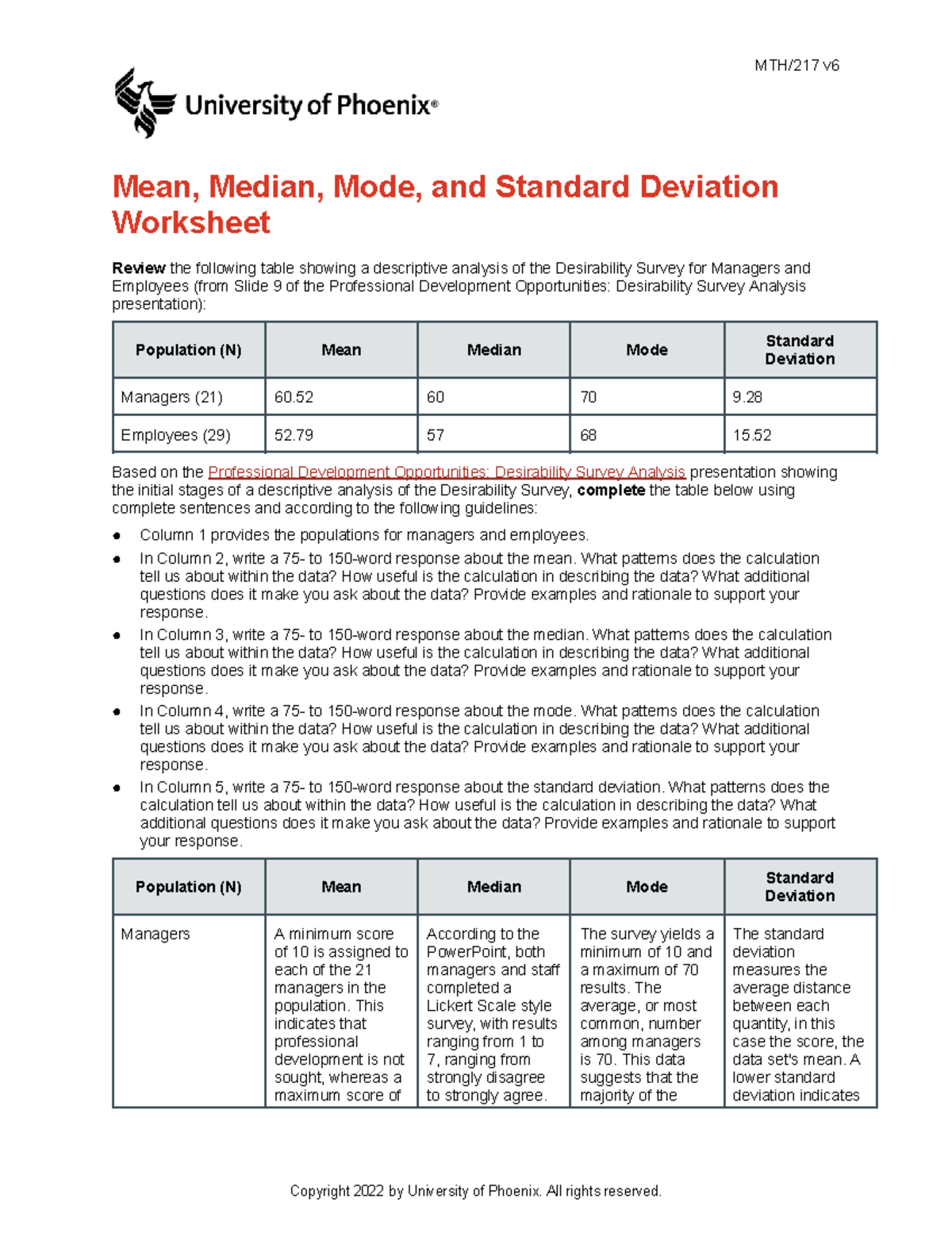 Wk3 Mean, Median, Mode, and Standard Deviation Worksheet - MTH/217 v ...
