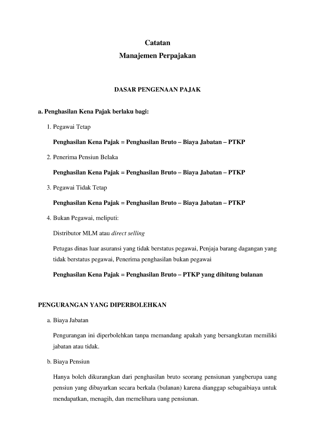 Dasar Pengenaan Pajak Dan Tarif Pajak - Manajemen Perpajakan - Catatan ...