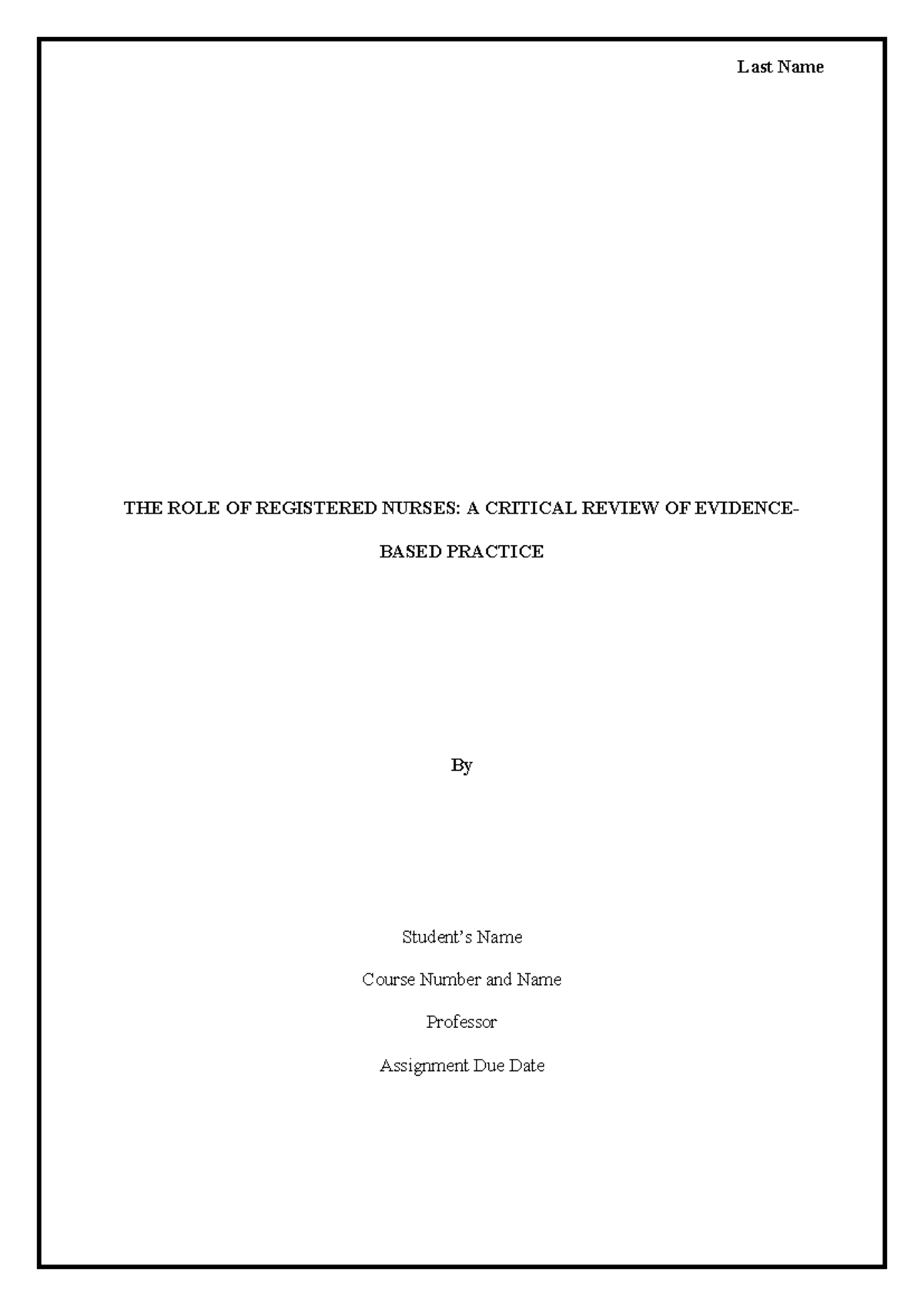 Fundamentals of Nursing Practice Assessment - THE ROLE OF REGISTERED ...