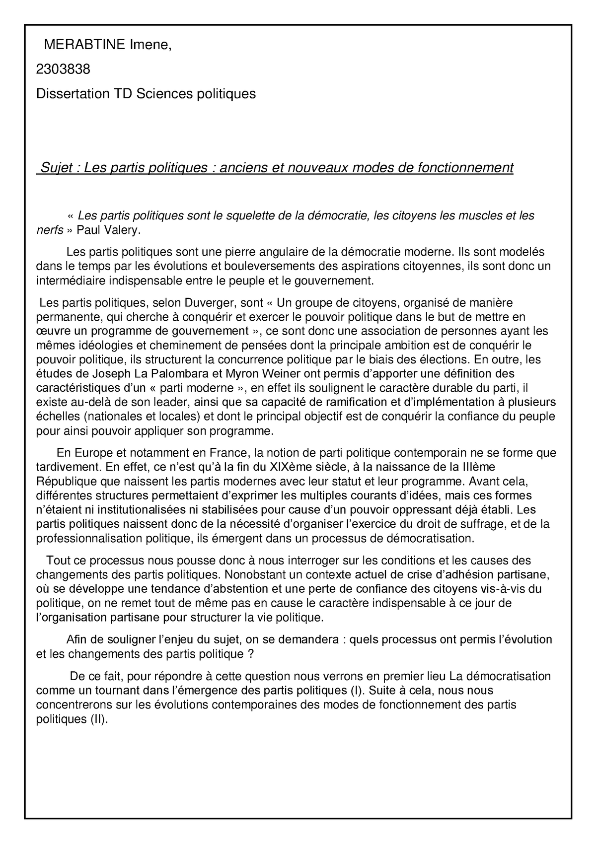 dissertation science politique exemple pdf