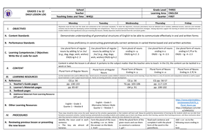 DLL ALL Subjects 2 Q2 W8 D1 - GRADES 1 To 12 DAILY LESSON LOG School ...