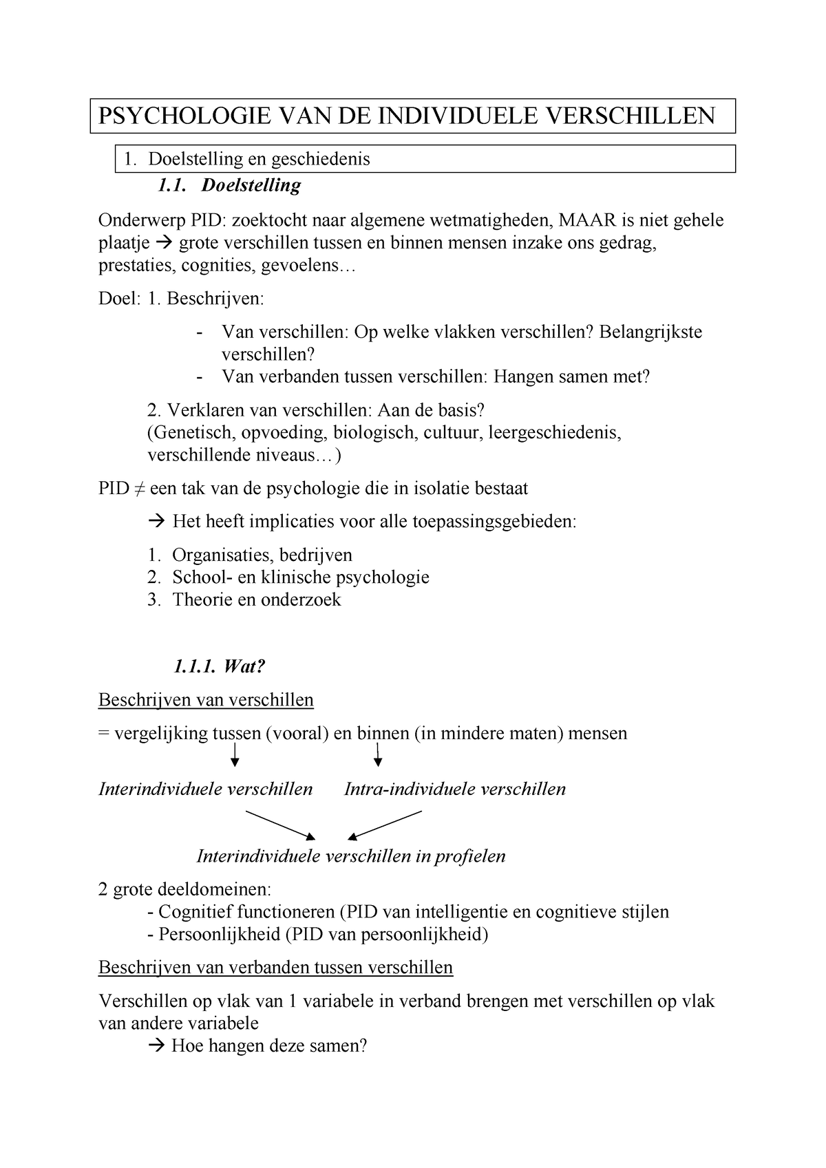 PID, Deel 1-geconverteerd - PSYCHOLOGIE VAN DE INDIVIDUELE VERSCHILLEN ...