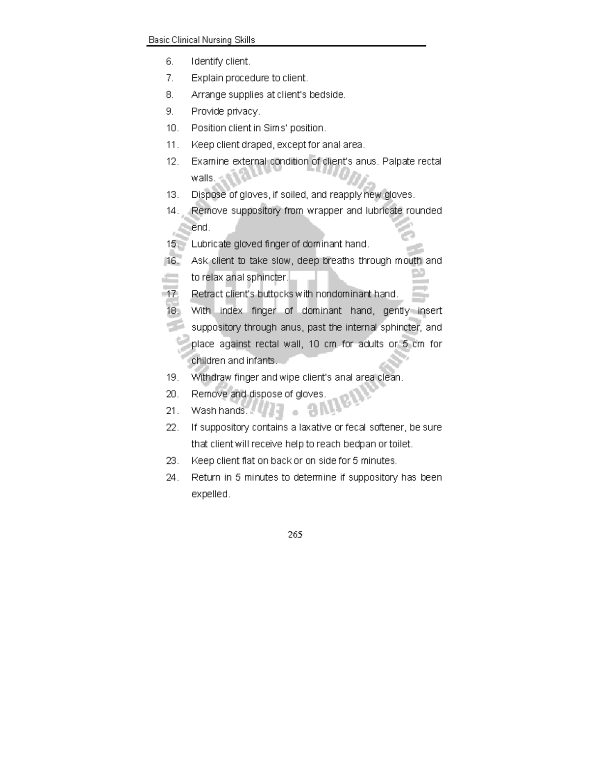 Basic Clinical Nursing Skills (89) - Basic Clinical Nursing Skills 265 ...